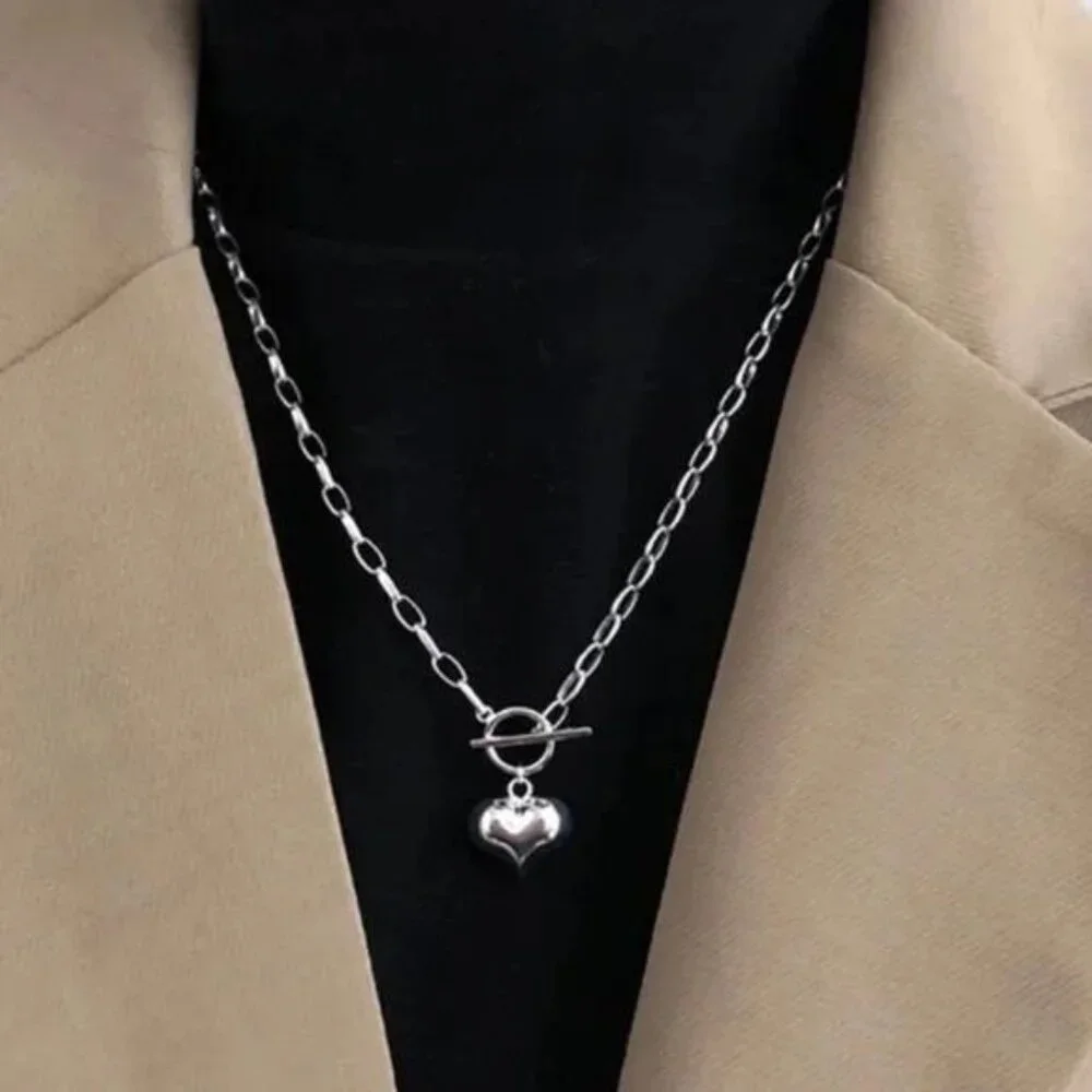 LOVE HEART 925 STERLING SILVER PENDANT NECKLACE, NICE NECKLACE, CUTE NECKLACE - Picture 1 of 6